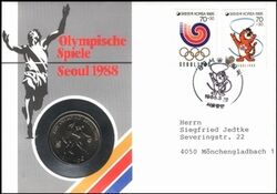 1985  Numisbrief - Olympische Spielen in Seoul