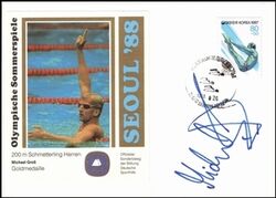 1988  Sonderbeleg zu den Olympischen Spielen 1988 - Schwimmen