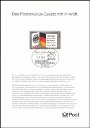 1989  Postamtliches Erinnerungsblatt - Inkrafttreten Poststrukturgesetz
