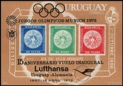Uruguay 1972  Lufthansaverbindung Uruguay - Deutschland