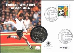 1994  Numisbrief zur Fuball Weltmeisterschaft in der USA