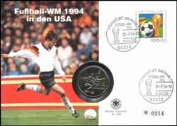 1994  Numisbrief zur Fuball Weltmeisterschaft in der USA