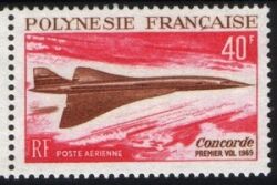 Franz. Polynesien 1969  Überschallflugzeug "Concorde"