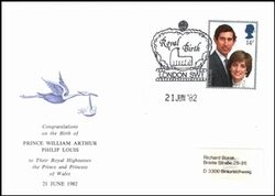 1982  Glckwunschbrief zur Geburt von Prinz William