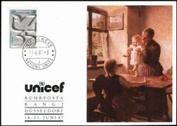 1987  UNICEF-AK 57 - RUHRPOSTA in Dsseldorf
