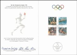 1992  Postamtliches Erinnerungsblatt - Olympiade