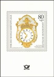 1992  Werbekarte der Deutschen Post - Alte Uhren