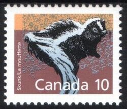 Canada 1988  Freimarken: Sugetiere - Streifenskunk