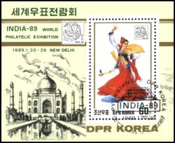 Korea-Nord 1988  Internationale Briefmarkenausstellung INDIA `89