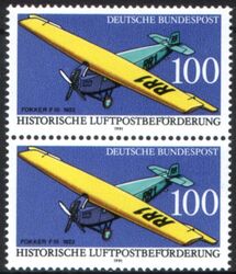 1991  Historische Luftpostbeförderung mit Plattenfehler
