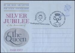 1977  Großbritannien - Gedenk-Aerogramm zum Silber Jubiläum