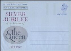 1977  Großbritannien - Gedenk-Aerogramm zum Silber Jubiläum