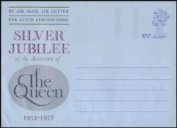 1977  Großbritannien - Gedenk-Aerogramm zum Silber Jubiläum
