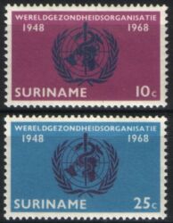 Surinam 1968  20 Jahre Weltgesundheitsorganisation (WHO)