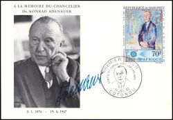 Dahomey 1967  Tod von Konrad Adenauer