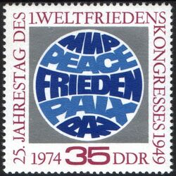 1974  Jahrestag des ersten Weltfriedenskongresses