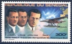 Senegal 1980  Jahrestag des ersten Luftpostfluges über den Südatlantik
