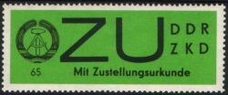 1965  Dienstmarke für Sendungen mit Zustellungsurkunde