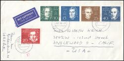1960  Mischfrankatur auf Auslandsbrief per Luftpost