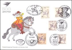 1990  500 Jahre Europische Postverbindung - Sonderblatt