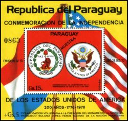 Paraguay 1975  200 Jahre Unabhängigkeit der Vereinigten Staaten von Amerika