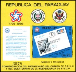 Paraguay 1976  200 Jahre amerikanische Post