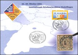 2001  Werbekarte zur Internationalen Briefmarken-Brse in Sindelfingen