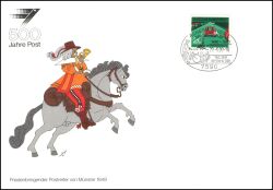1990  Werbekarte "500 Jahre Post" - Postdienst 21