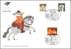 1990  Werbekarte "500 Jahre Post" - Postdienst 21