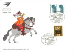 1990  Werbekarte "500 Jahre Post" - Postdienst 21
