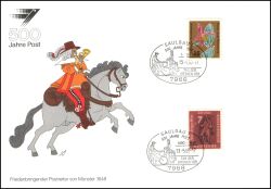 1990  Werbekarte "500 Jahre Post" - Postdienst 21