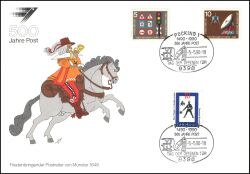 1990  Werbekarte "500 Jahre Post" - Postdienst 21