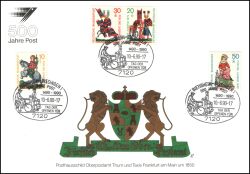 1990  Werbekarte "500 Jahre Post" - Postdienst 23