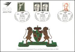 1990  Werbekarte "500 Jahre Post" - Postdienst 23