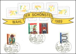 1990  Werbekarte "Wahl der Schönsten 1989" - Postdienst