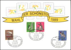 1990  Werbekarte Wahl der Schnsten 1989 - Postdienst 