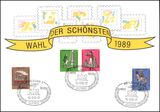 1990  Werbekarte Wahl der Schönsten 1989 - Postdienst 