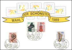 1990  Werbekarte Wahl der Schnsten 1989 - Postdienst 