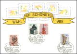 1990  Werbekarte Wahl der Schnsten 1989 - Postdienst 