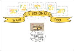 1990  Werbekarte "Wahl der Schönsten 1989" - Postdienst