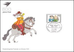 1990  Werbekarte "500 Jahre Post" - Postdienst 21