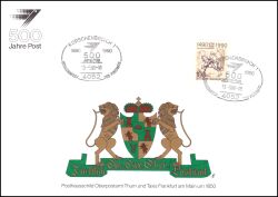 1990  Werbekarte "500 Jahre Post" - Postdienst 23