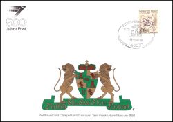 1990  Werbekarte "500 Jahre Post" - Postdienst 23