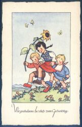Künstlerkarte - L. Scherbauer - Geburtstag
