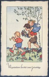 Künstlerkarte - L. Scherbauer - Geburtstag