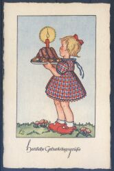 Künstlerkarte - L. Scherbauer - Geburtstag