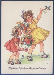Künstlerkarte - sign. Elisabeth - Geburtstag