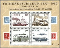 1980  NORWEX 1980 - 125 Jahre norwegische Briefmarken