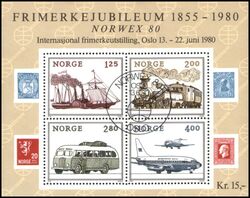 1980  NORWEX 1980 - 125 Jahre norwegische Briefmarken