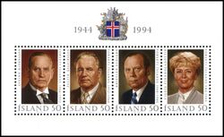 1994  50 Jahre Republik Island - Staatsprsidenten